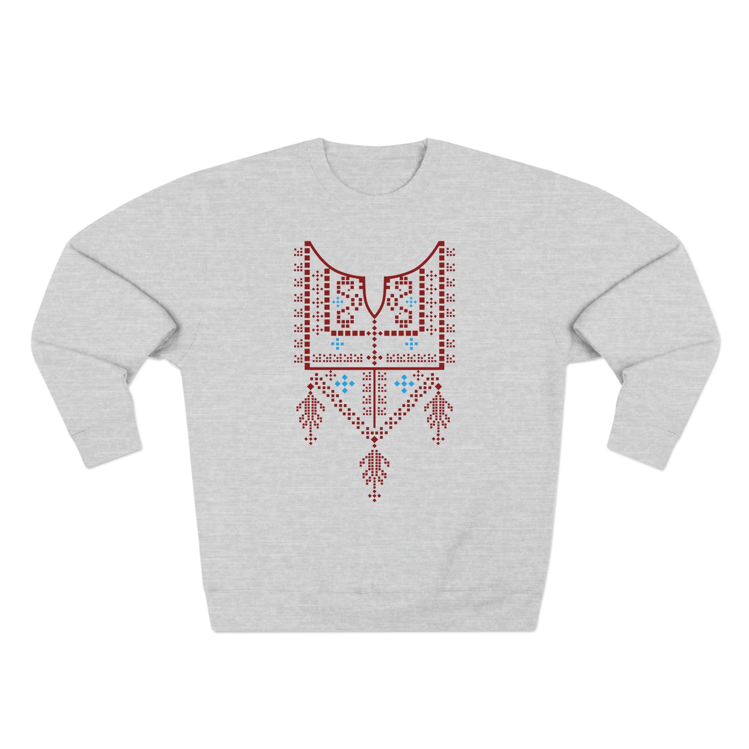 Palestinian Red Tatreez Unisex Premium Crewneck Sweatshirt