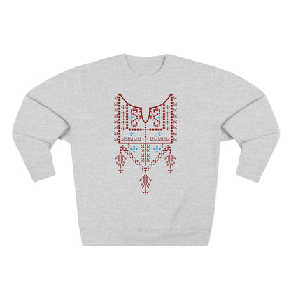 Palestinian Red Tatreez Unisex Premium Crewneck Sweatshirt