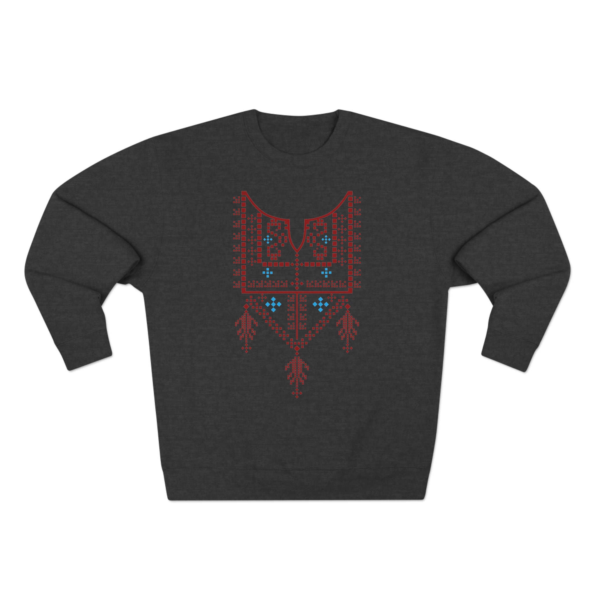 Palestinian Red Tatreez Unisex Premium Crewneck Sweatshirt