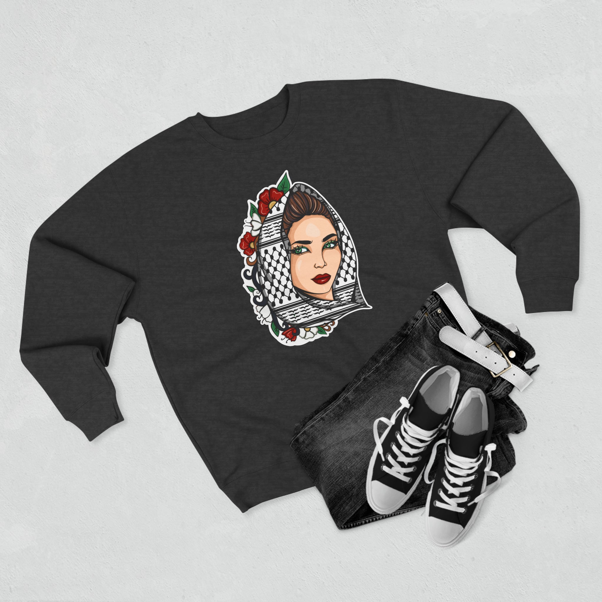 Palestinian Beauty Unisex Premium Crewneck Sweatshirt