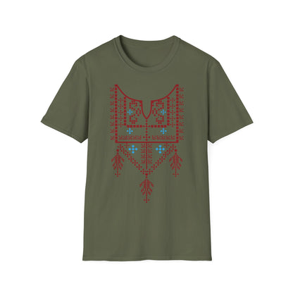 Red Palestinian Tatreez Unisex Softstyle T-Shirt