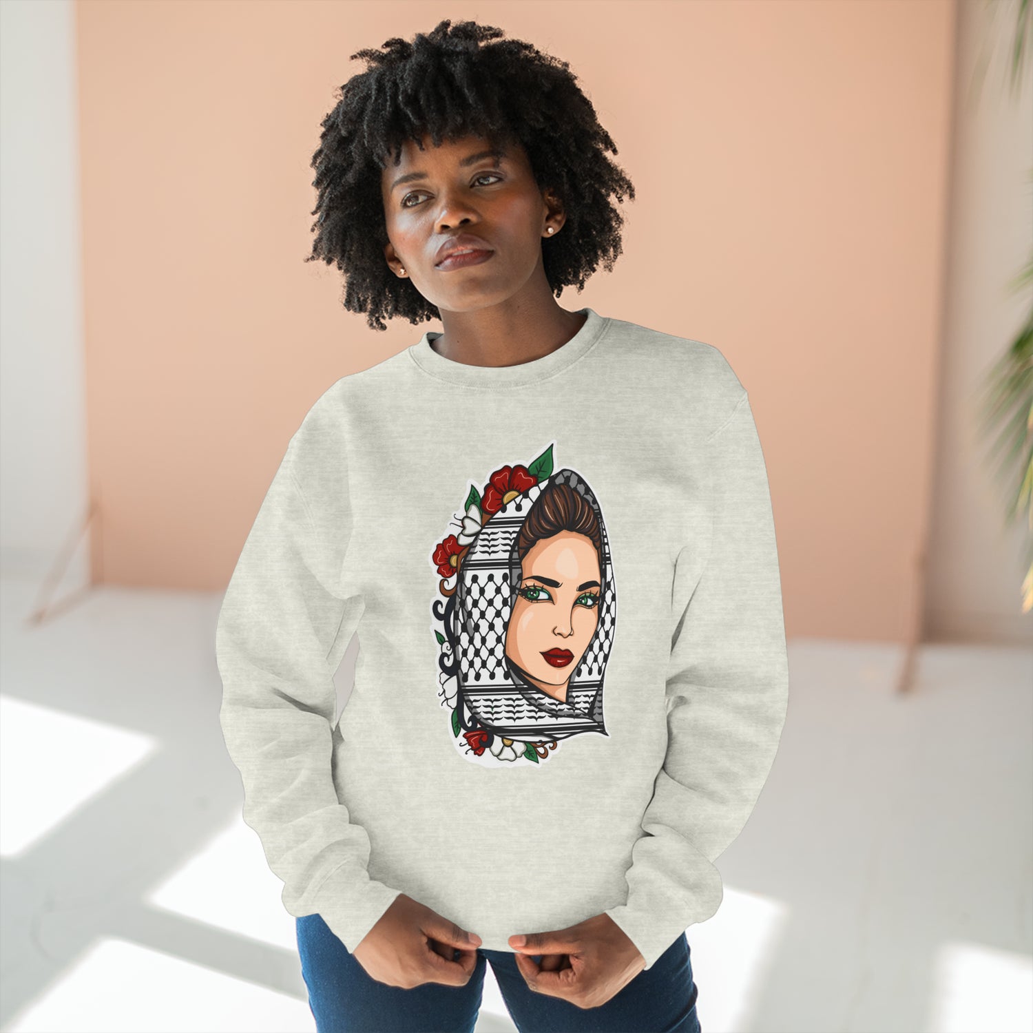 Palestinian Beauty Unisex Premium Crewneck Sweatshirt