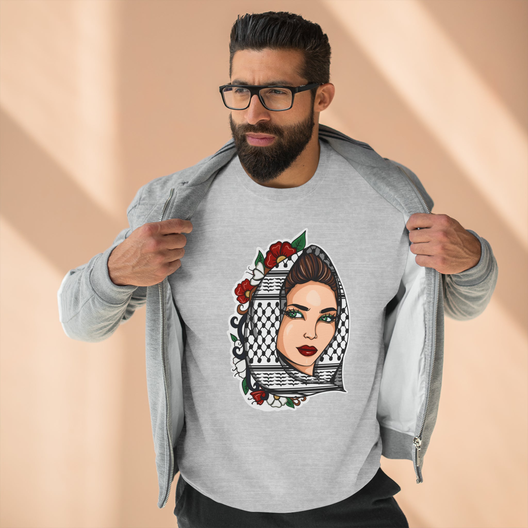 Palestinian Beauty Unisex Premium Crewneck Sweatshirt