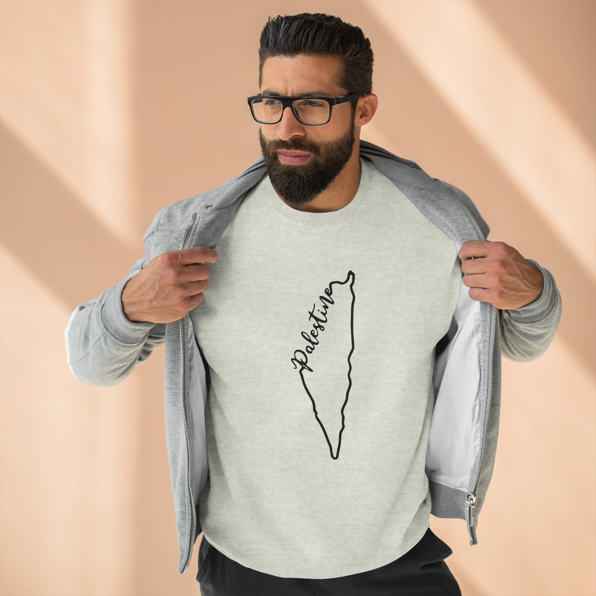 Palestine Outline Map Premium Crewneck Sweatshirt