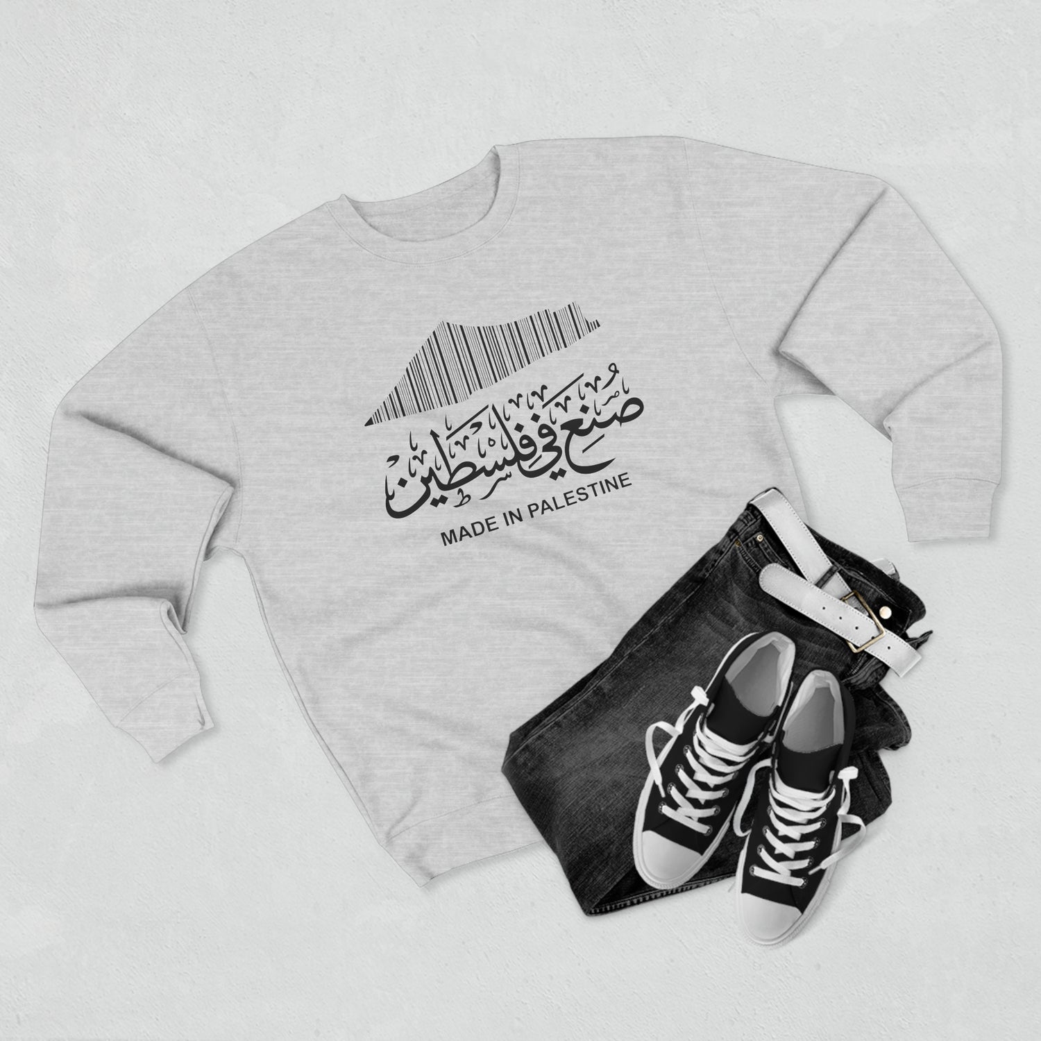 Made In Palestine Unisex Premium Crewneck Sweatshirt