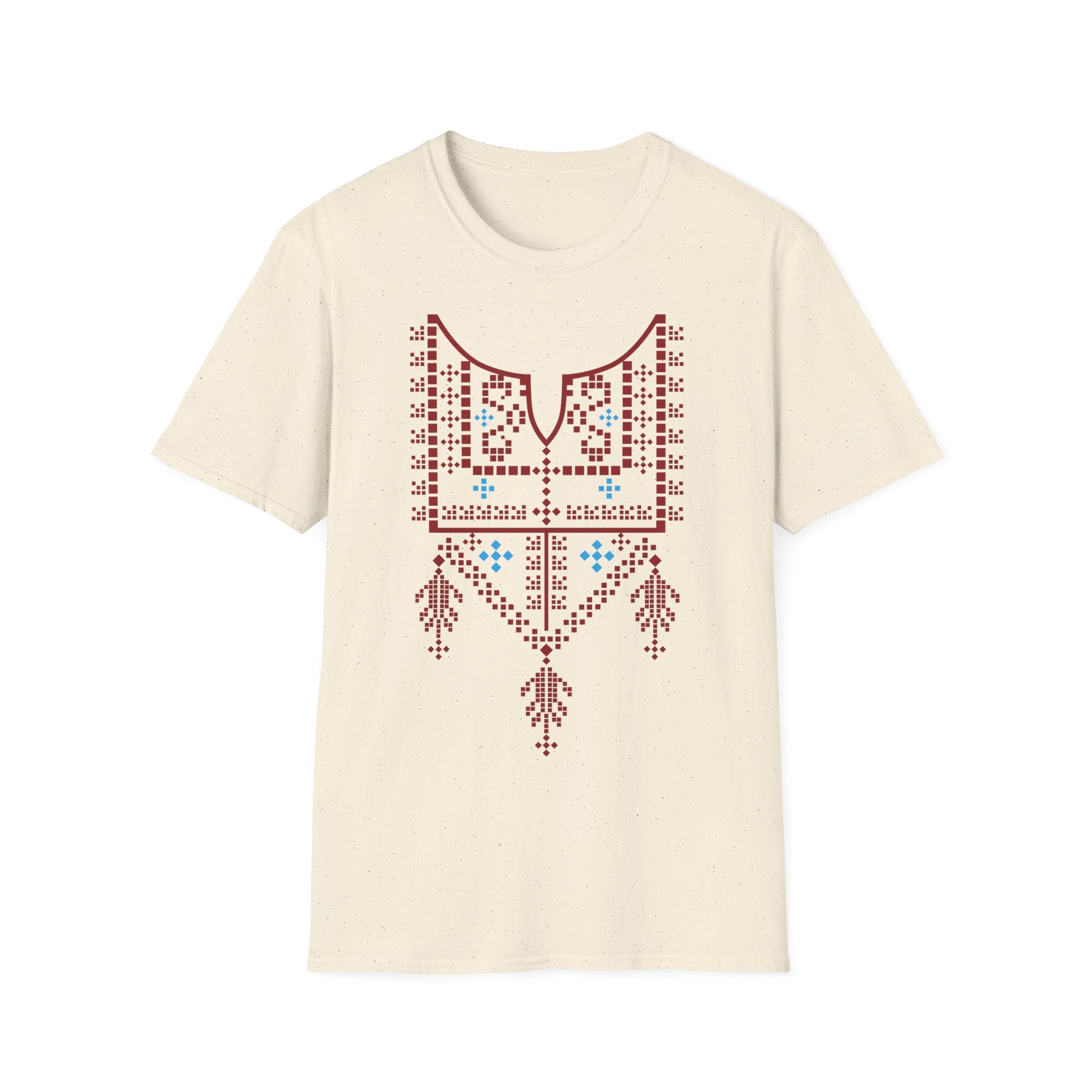 Red Palestinian Tatreez Unisex Softstyle T-Shirt