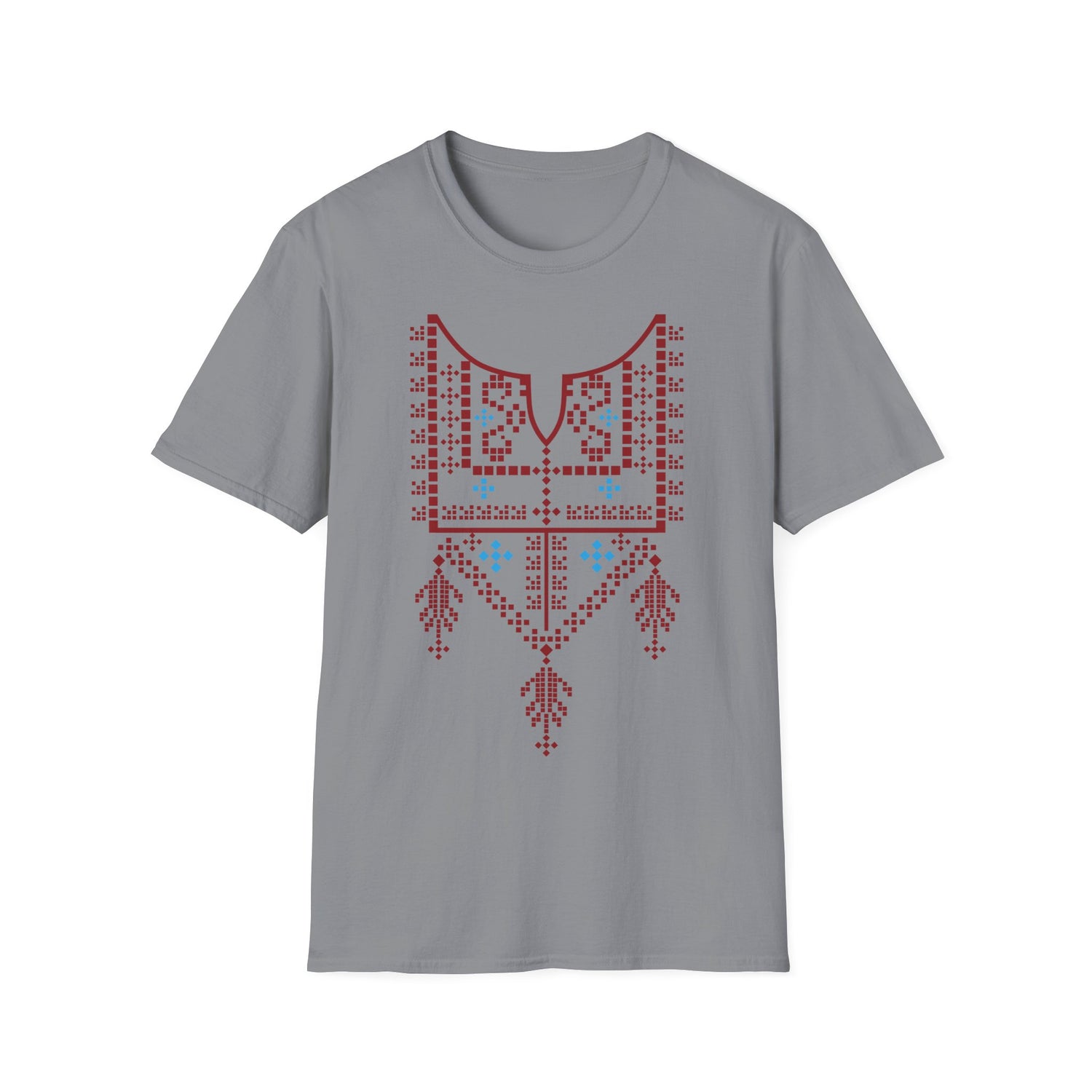 Red Palestinian Tatreez Unisex Softstyle T-Shirt