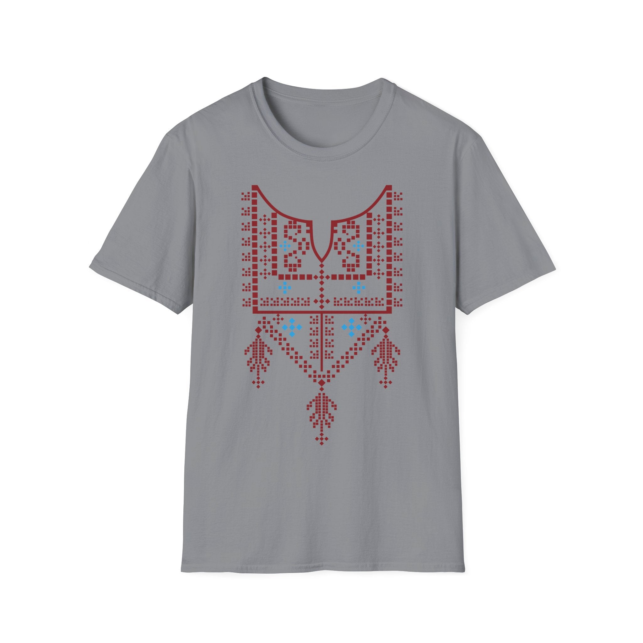 Red Palestinian Tatreez Unisex Softstyle T-Shirt