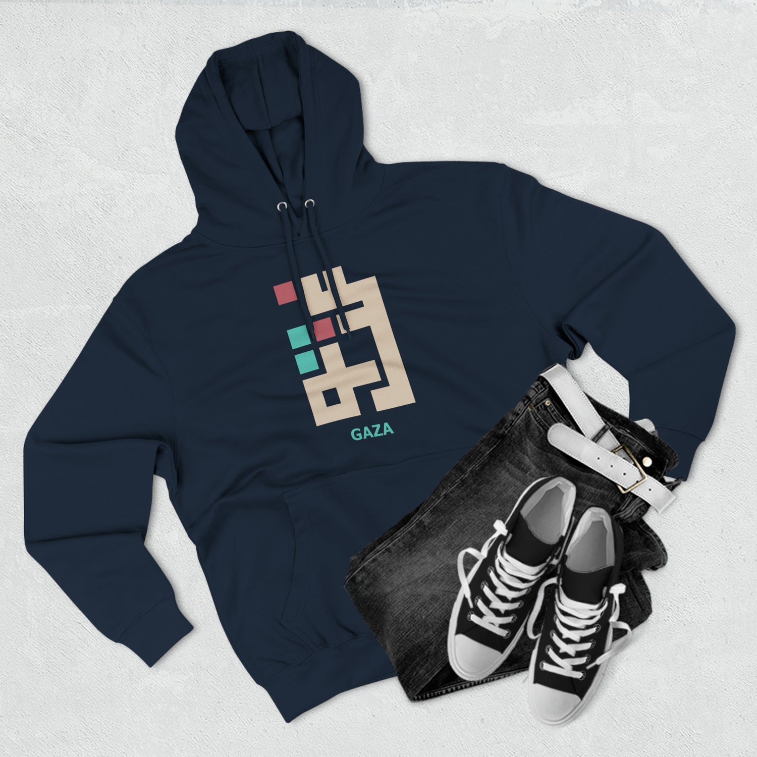 Gaza Kufic Unisex Premium Pullover Hoodie