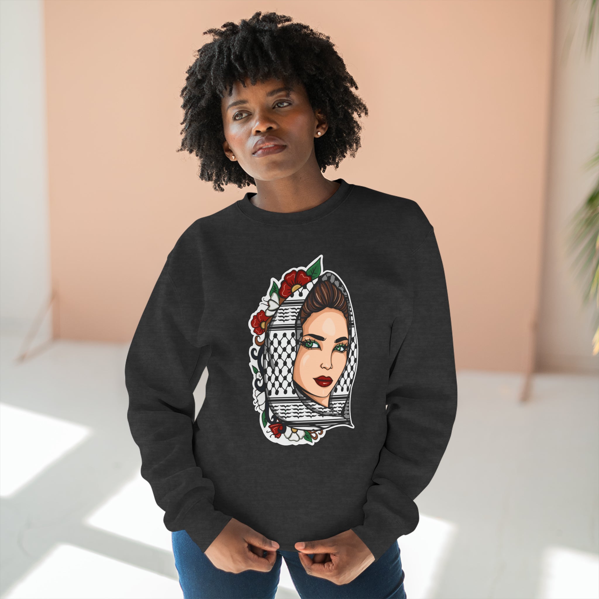 Palestinian Beauty Unisex Premium Crewneck Sweatshirt