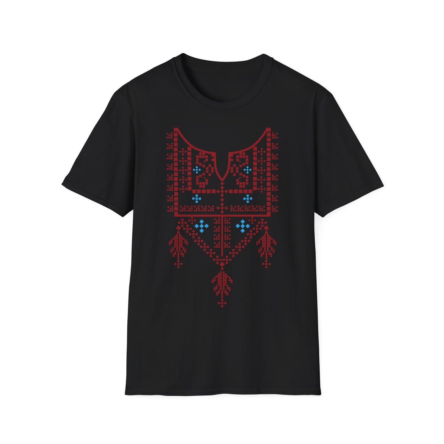 Red Palestinian Tatreez Unisex Softstyle T-Shirt