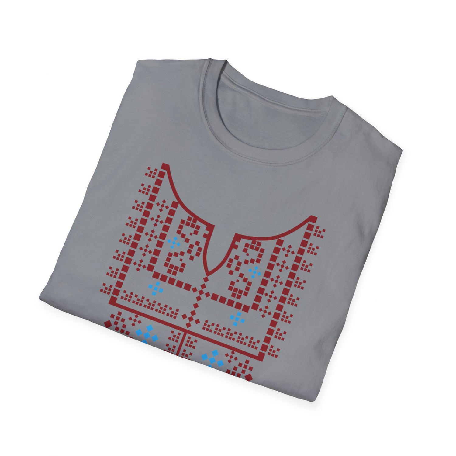 Red Palestinian Tatreez Unisex Softstyle T-Shirt