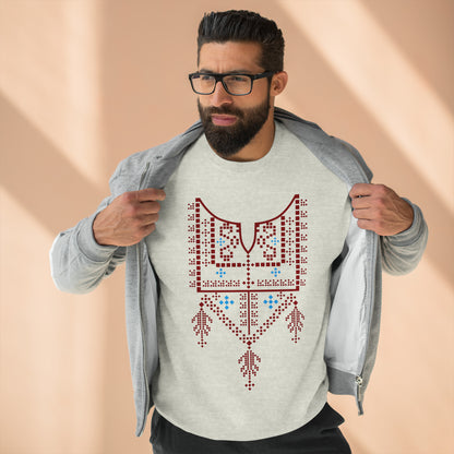 Palestinian Red Tatreez Unisex Premium Crewneck Sweatshirt