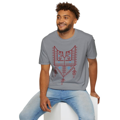 Red Palestinian Tatreez Unisex Softstyle T-Shirt