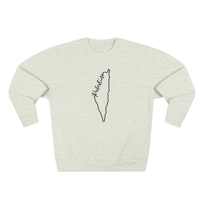 Palestine Outline Map Premium Crewneck Sweatshirt