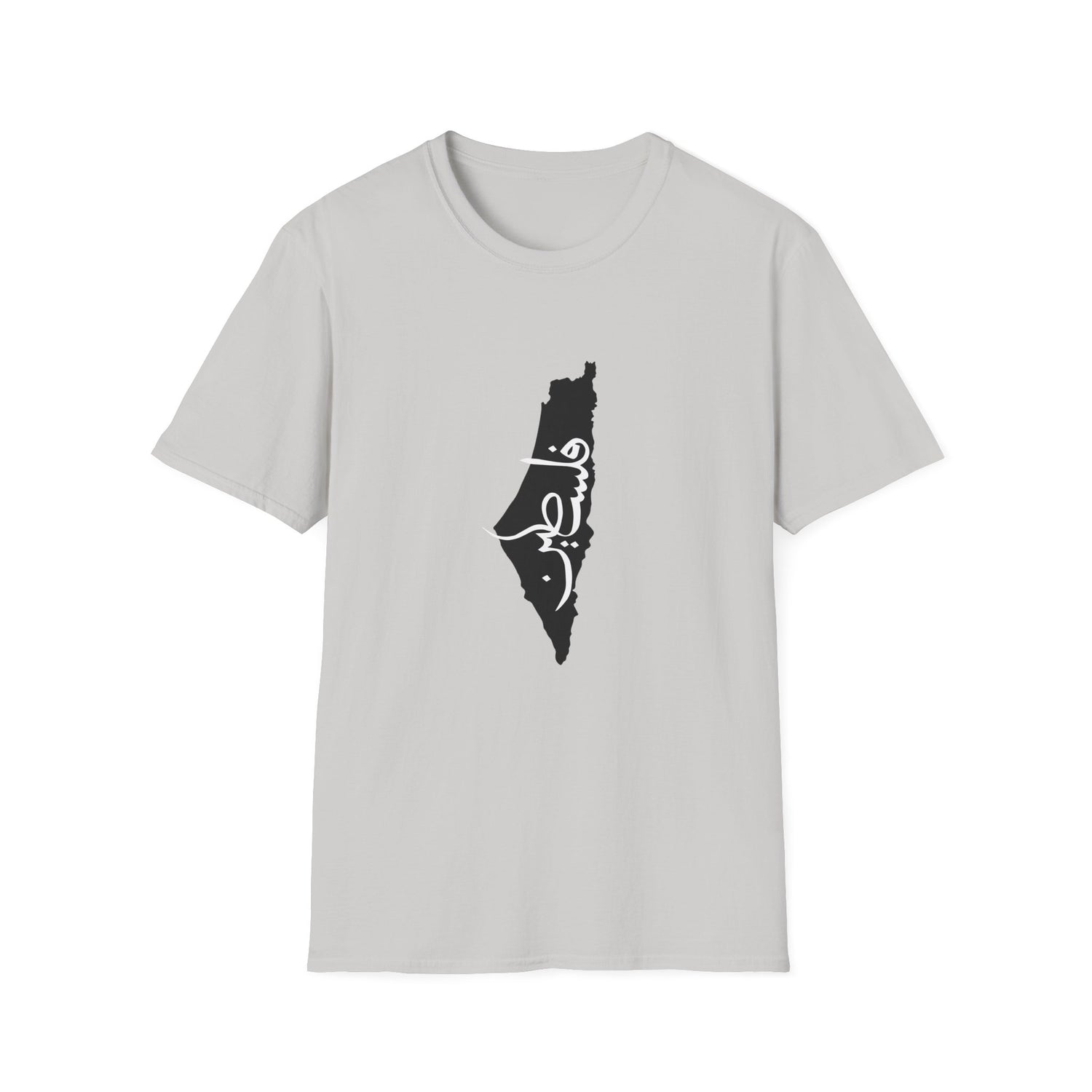 B&amp;W land of Freedom Map Tatreez Unisex Softstyle T-Shirt