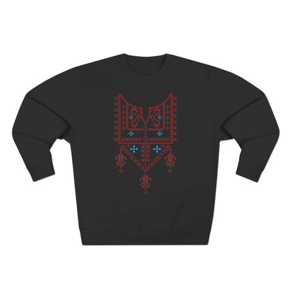 Palestinian Red Tatreez Unisex Premium Crewneck Sweatshirt