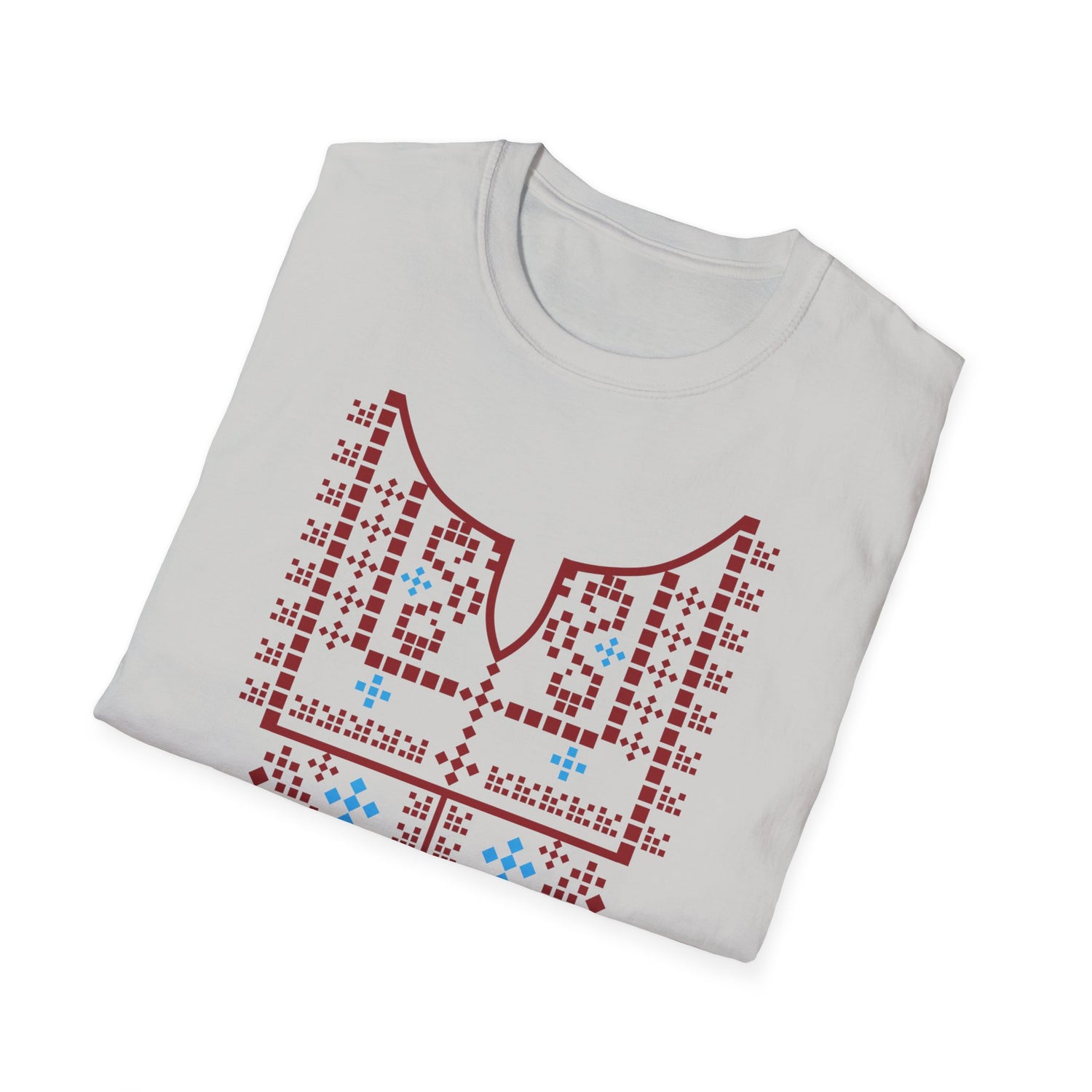 Red Palestinian Tatreez Unisex Softstyle T-Shirt